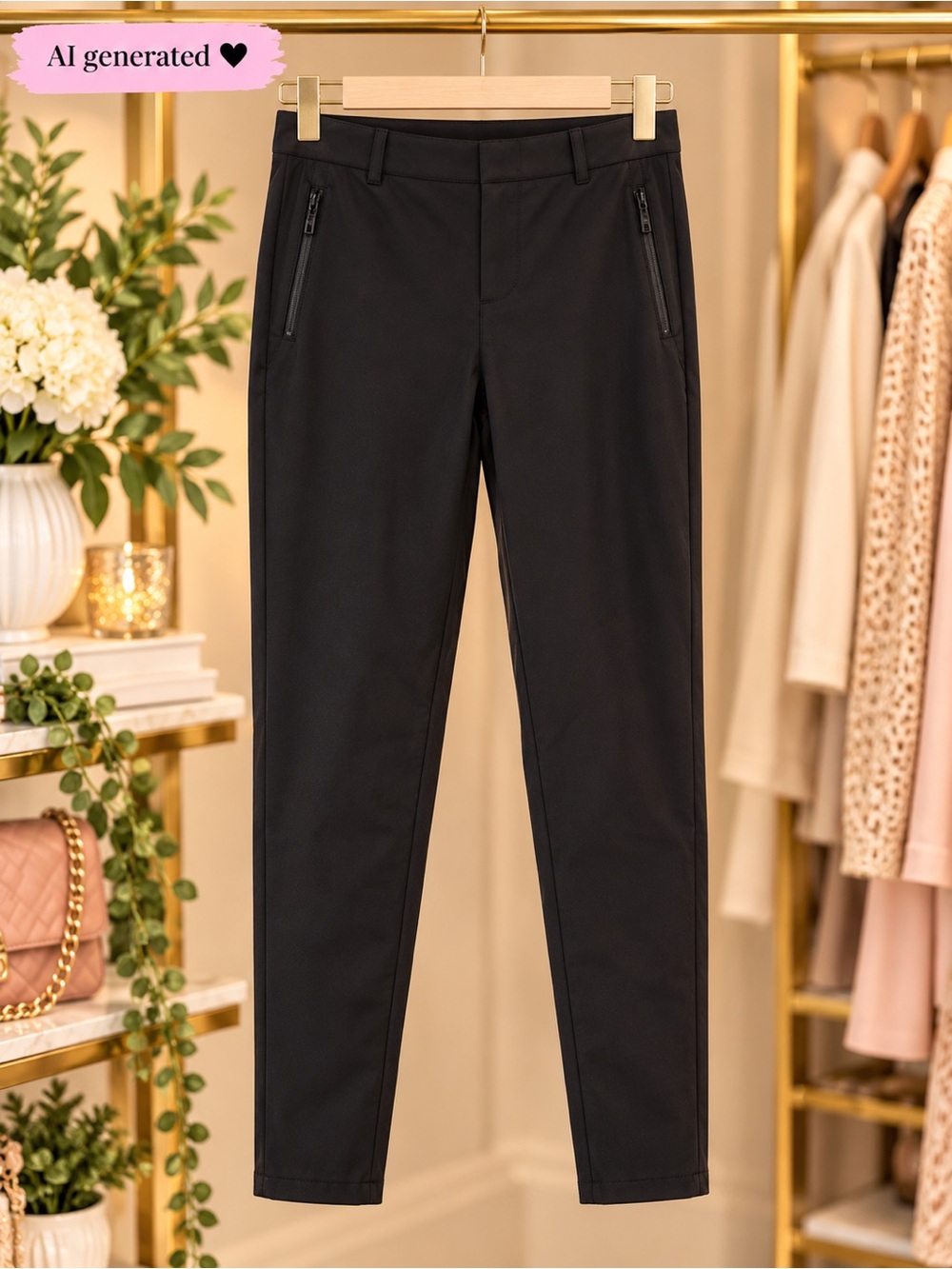 Kit and Ace Black Technical Stretch Slim Fit Pants Size S